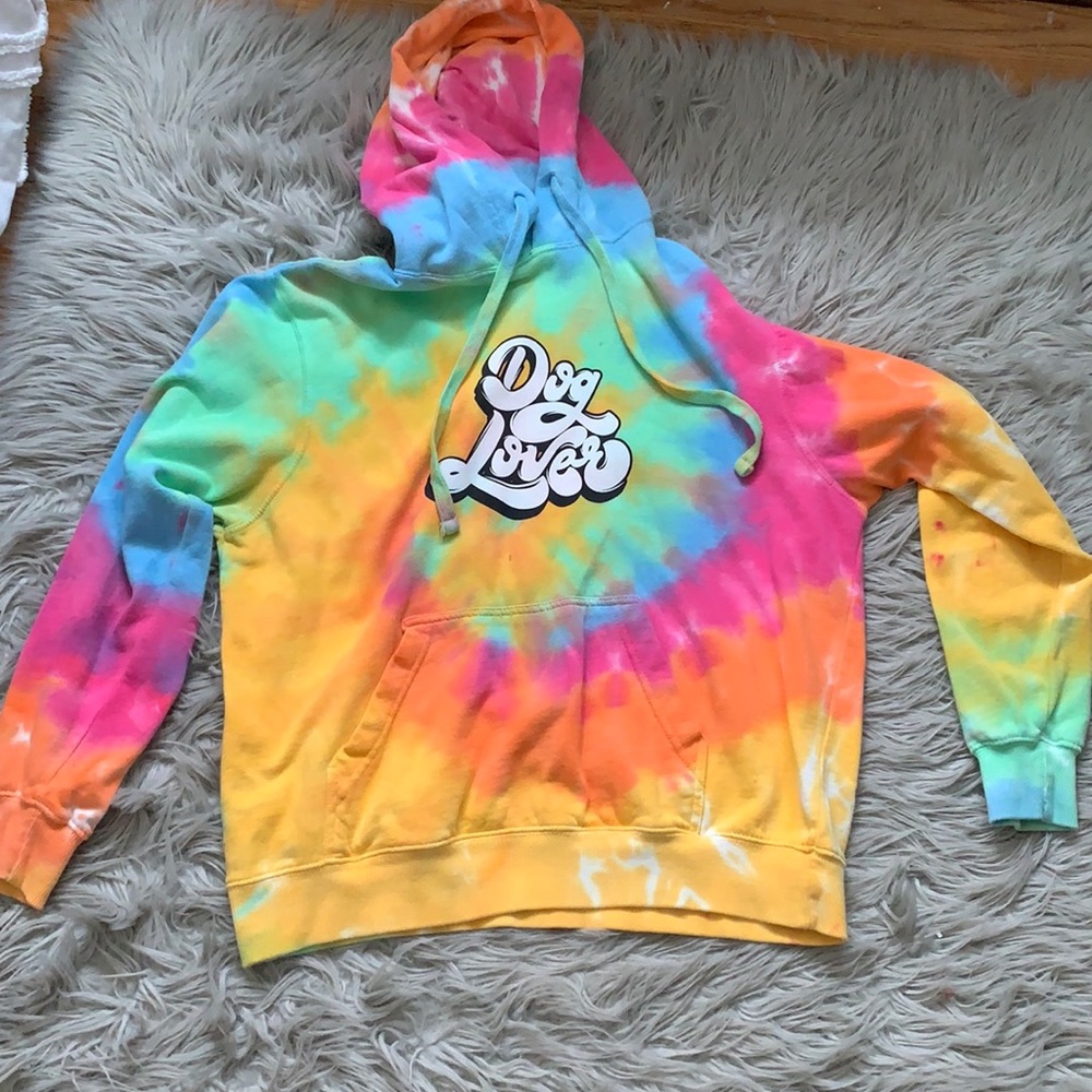“Dog lover” tie dye hoodie
